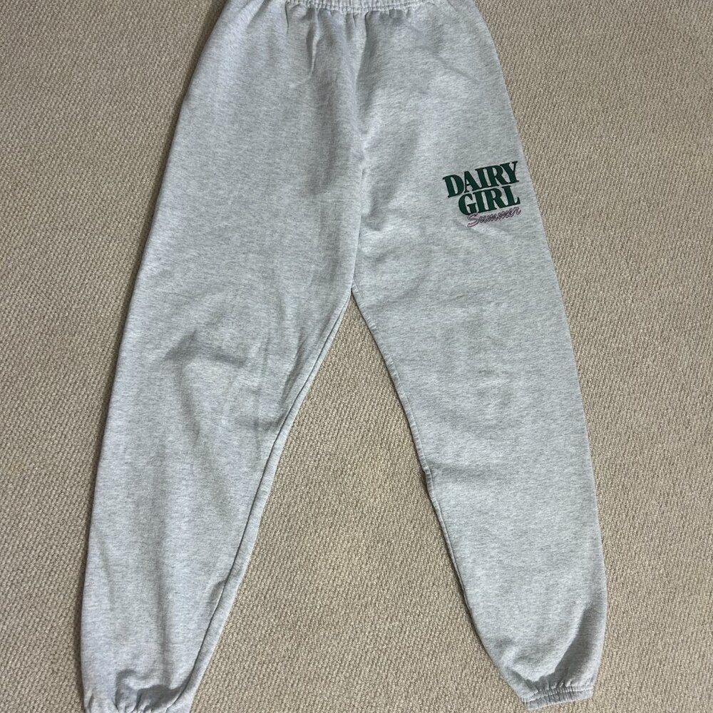 Grey 'Dairy Girl' Graphic Sweatpants - Picture 2 of 7
